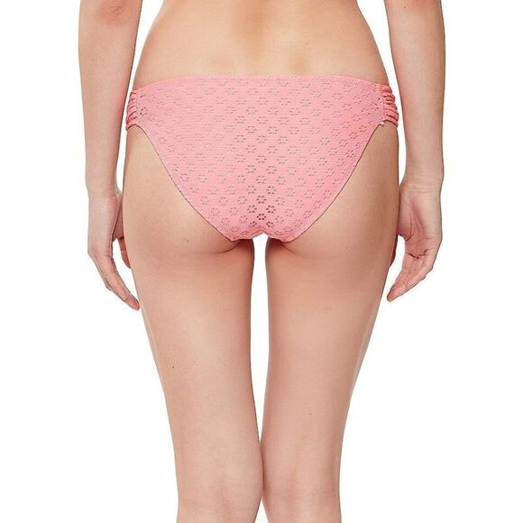 1769  Jessica Simpson eyelet Hipster Bikini Bottoms  PINK sz L new - Picture 1 of 2